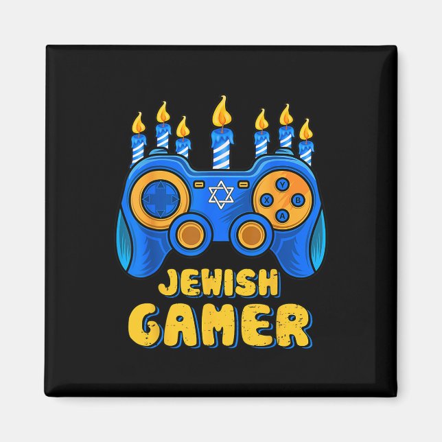 Hanukkah Judisk TV-spel Kontroll Gamer Chanuk Magnet (Framsidan)