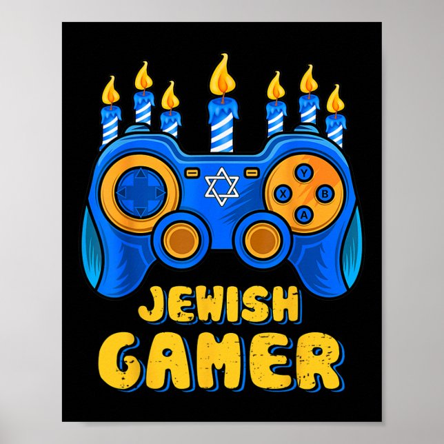 Hanukkah Judisk TV-spelskontroll Spelare Chanuk Poster (Framsidan)