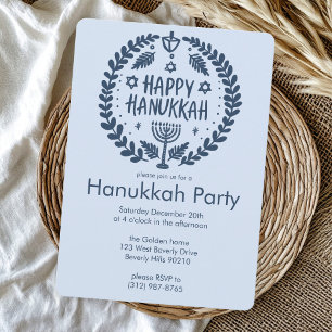 Hanukkah Julfest Cute Hand-Drawn Anpassningsbar Inbjudningar