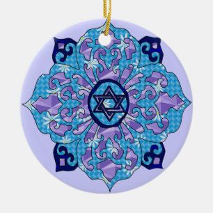 Hanukkah Julgransprydnad Keramik