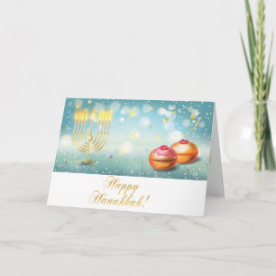 Hanukkah Julhälsningar vackert judiskt kort