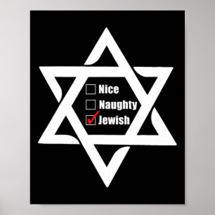 Hanukkah-julstjärnan av David Nice Naughty Jewi Poster