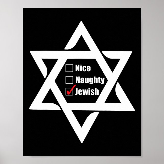 Hanukkah-julstjärnan av David Nice Naughty Jewi Poster (Framsidan)