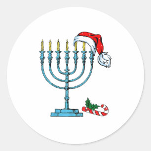 Hanukkah-jultomten, familjechr runt klistermärke