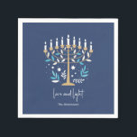 Hanukkah Kärlek & Light Blommigt Menorah Pappersservett<br><div class="desc">Hanukkah Kärlek & Light Blommigt Menorah Napkins. Anpassa anpassningsbarna ovan. Du hittar ytterligare samordningsobjekt i vår "Blommigt Hanukkah Menorah och Dreidel"-samling.</div>