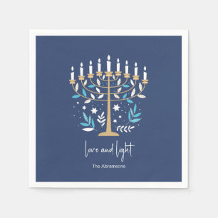 Hanukkah Kärlek & Light Blommigt Menorah Pappersservett