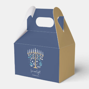 Hanukkah Kärlek & Light Blommigt Menorah Presentaskar