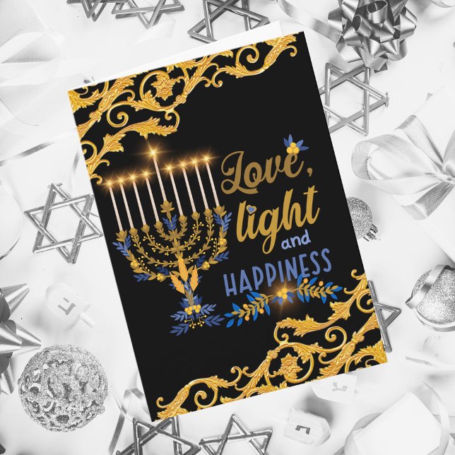 Hanukkah Kärlek, Ljus och Lycka  Kort (Skapare uppladdad)