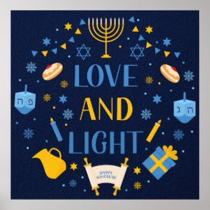 Hanukkah Kärlek och Light Poster