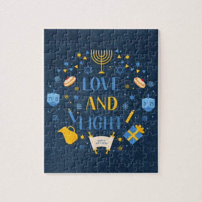 Hanukkah Kärlek och Light Puzzle Pussel (Vertikal)