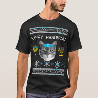 Hanukkah Kat Ugly Tee Lycklig Hanukcat
