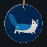 Hanukkah katt julgransprydnad keramik<br><div class="desc">En underbar gåva för kattälskare på Chanukah!</div>