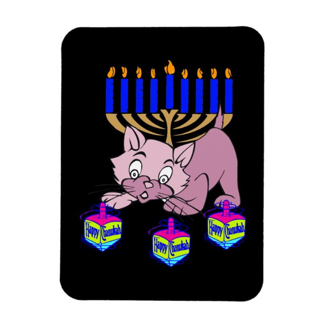 Hanukkah Kattunge Magnet (Vertikal)