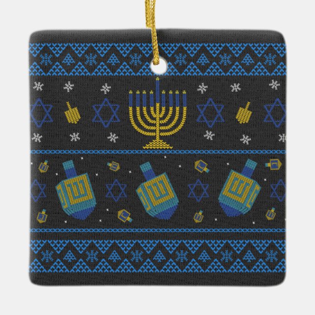 Hanukkah keramisk prydnadsföremål julgransprydnad keramik (Framsida)