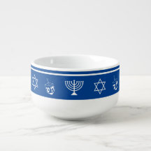 Hanukkah Kopp för Soppa Menorah Star of David Drei