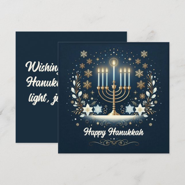 Hanukkah Kort (Fram/baksida)