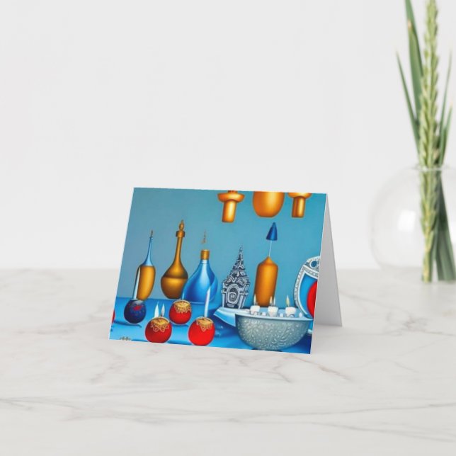 Hanukkah-kort 1 helgkort (Framsida)