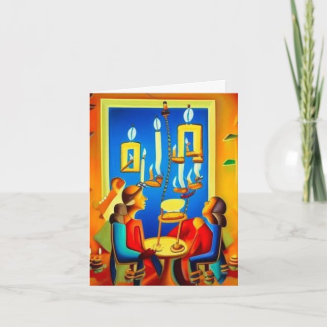 Hanukkah-kort 6 helgkort (Framsida)