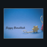 Hanukkah-kort Helg Vykort<br><div class="desc">Blått helgdag och dekorationer</div>