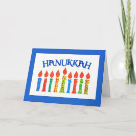 Hanukkah-kort med ljus helgkort