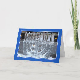 Hanukkah-kort Menorah Ice Sculpture Helgkort