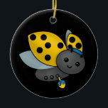 Hanukkah Ladybug Julgransprydnad Keramik<br><div class="desc">Cute Hanukkah Ladybug i ett lock med en dröm.</div>