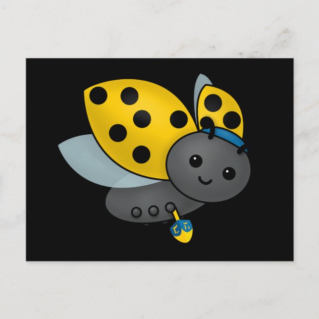 Hanukkah Ladybug Vykort (Framsida)