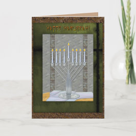Hanukkah lantlig art déco (personifierade) MashUp, Helgkort
