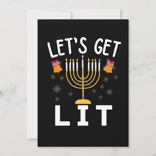Hanukkah Låt oss Lit T-Shirt Inbjudningar (Framsida)