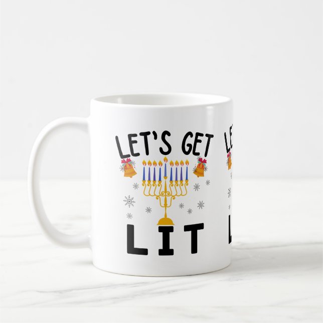 Hanukkah Låt oss Lit T-Shirt Kaffemugg (Vänster)