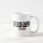 Hanukkah Latke Eating Champion Coffee Mugg<br><div class="desc">Hanukkah "Latke Eating Champion" Chanukah Mugg. Anpassa genom att ta bort text och lägga till ett eget meddelande. Använda ditt favoritteckensnitt stil, färg och storlekt. Tack för att du stannade och shoppade förbi. Lycklig Chanukah/Hanukkah! Skapa en enkel gåva genom att lägga till några godis till mugg, placera den i cellofane...</div>