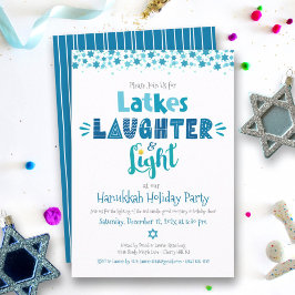 Hanukkah Latke LaughLight Roligt Modern Party Inbjudningar