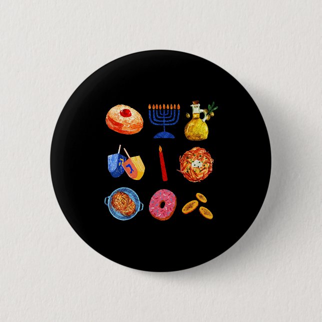 Hanukkah Latke Menorah Dreidel Donut Chanukah Jewi Knapp (Framsida)