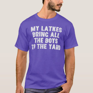 Hanukkah Latkes samlar alla pojkar Chanukah män  T Shirt