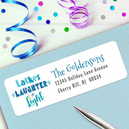 Hanukkah Latkes Skratt Light Modern Custom Name Returadress Etikett