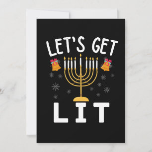 Hanukkah Let's Get Lit T-Shirt Inbjudningar