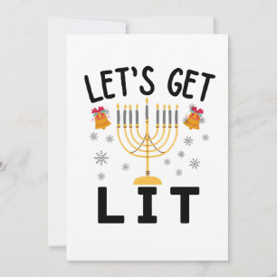 Hanukkah Let's Get Lit T-shirt Inbjudningar