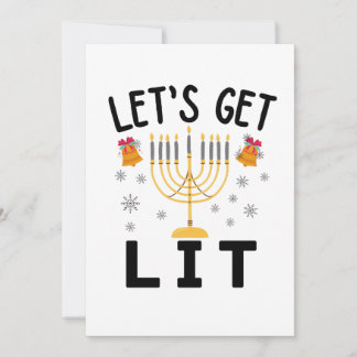 Hanukkah Let's Get Lit T-Shirt Inbjudningar