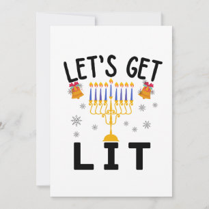 Hanukkah Let's Get Lit T-Shirt Inbjudningar