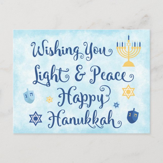 Hanukkah Light och Peace Helg Vykort (Framsida)