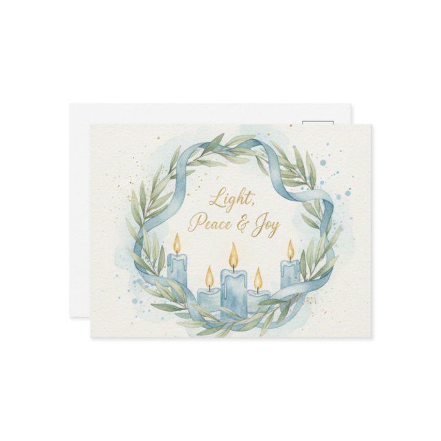 Hanukkah Lights Postcard Vykort (Fram/Back In Situ)