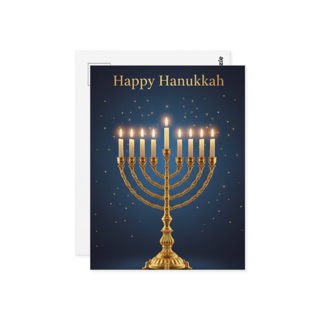 Hanukkah Lights Postcard Vykort (Fram/Back In Situ)