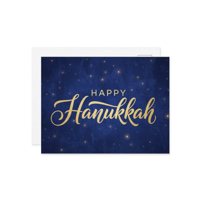 Hanukkah Lights Postcard Vykort (Fram/Back In Situ)