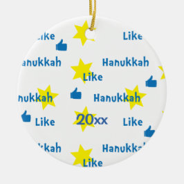 Hanukkah "like"l/Blue/Gult Circle Ornament