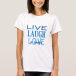 Hanukkah ’Live Laugh Kärlek a Latke’ Blue T-Shirt<br><div class="desc">Hanukkah"Live Laugh Kärlek a Latke" Blue T-ShirtVälj mellan över 155 stilar och storlekar för skjortan för den här konstruktionen.Denna grundläggande t-shirt har en relaxad passning för honformen. Den här t-tröjan är gjord av 100 % bomull, både tålig och mjuk - en underbarare kombination om du är tittar för den avslappnaden....</div>