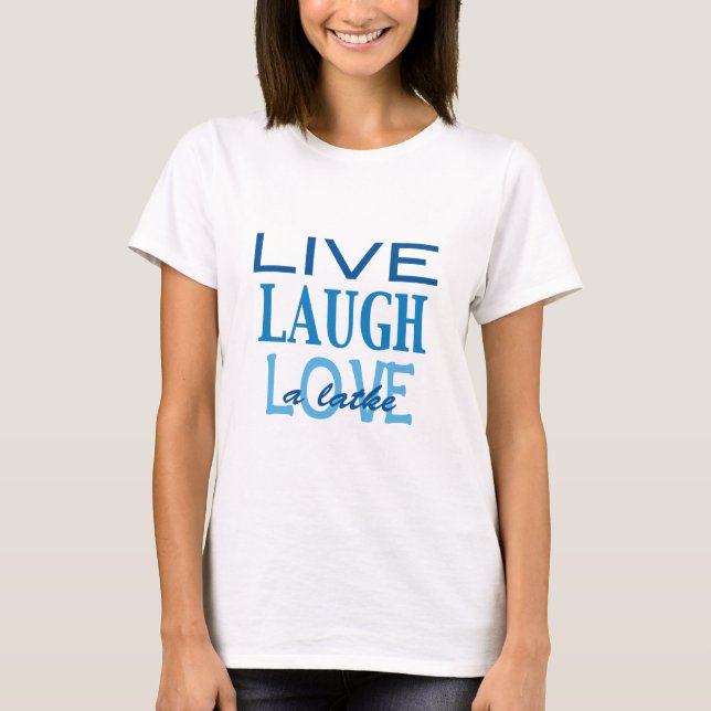 Hanukkah ’Live Laugh Kärlek a Latke’ Blue T-Shirt (Framsida)