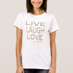 Hanukkah"Live Laugh Kärlek a Latke" Guld/Silver to Tee Shirt<br><div class="desc">Hanukkah "Live Laugh Kärlek a Latke" Guld/Silver TopVälj mellan över 155 stilar och storlekar för skjortan för den här konstruktionen.Stil: Kvinnors Bella Canvas Flowy Circle TopKänn flödet i den öppna halsdukens Bella Flowy-topp. Med högerna av avslappnad och sexig stil känner sig den här toppen underbarare, ser underbarare ut och vänder...</div>