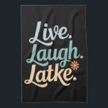 Hanukkah Live Laugh Latke Funny Helgdag Family Kökshandduk<br><div class="desc">Hanukkah Live Laugh Latke Funny Helgdag Family</div>