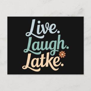 Hanukkah Live Laugh Latke Rolig Högtid Familj Vykort