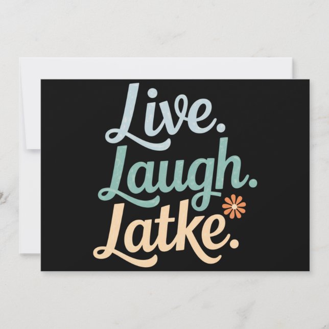 Hanukkah Live Laugh Latke Rolig Holiday Familj Julkort (Framsida)
